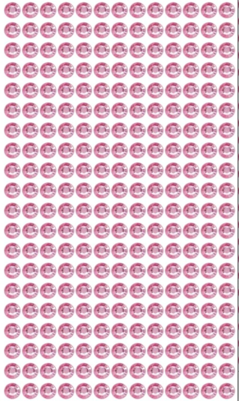 6mm Round Gemstone Stickers 190 Pcs/Pack – Self-Adhesive Rhinestone Craft Gems (Gold, Blue, Silver, Pink)